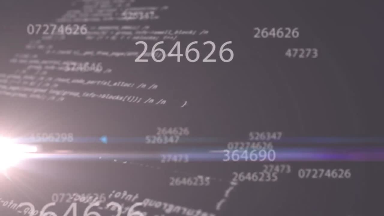 Animation of numbers changing and data processing