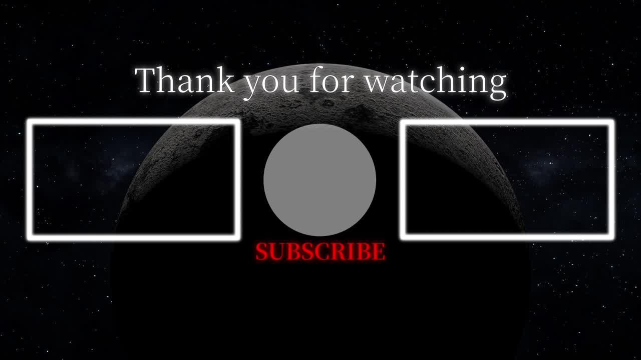 달의 공간 끝 카드 끝 화면 모션 그래픽