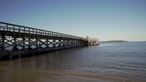 travelling under the punta del este boardwalk. uruguay