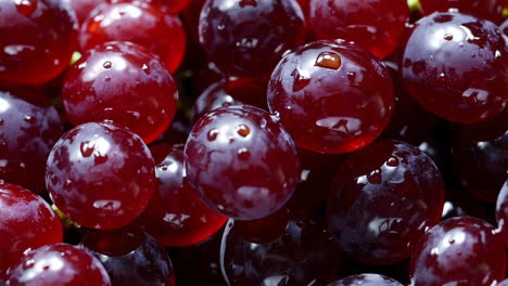 close-up of fresh red grapes with water droplets