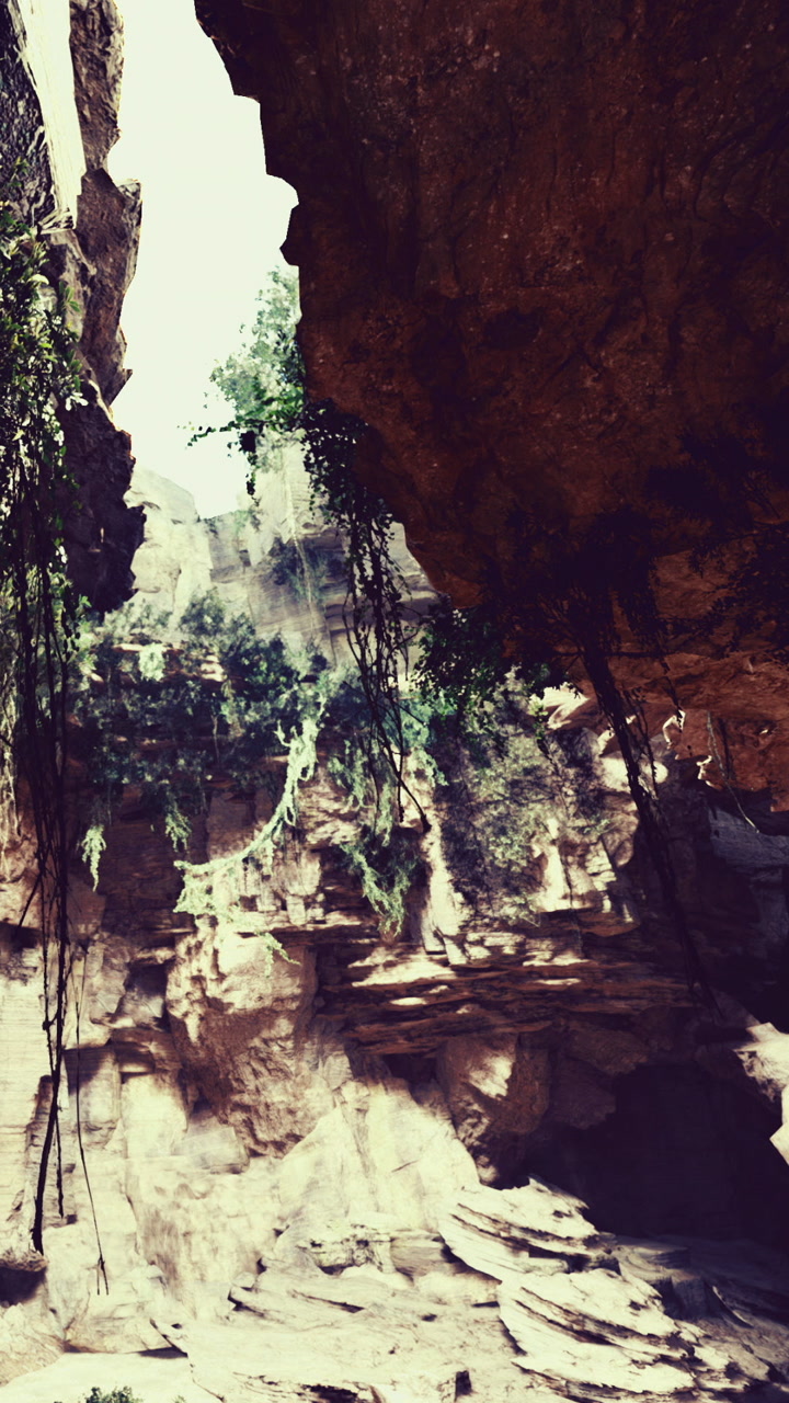 Majestic rock formations cradle natures beauty in a tranquil canyon