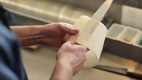 chef preparing white radish