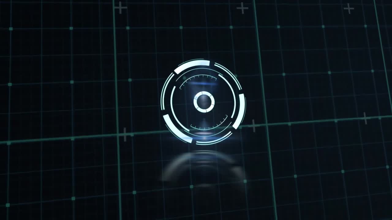 Animation of scope scanning over markers and grid