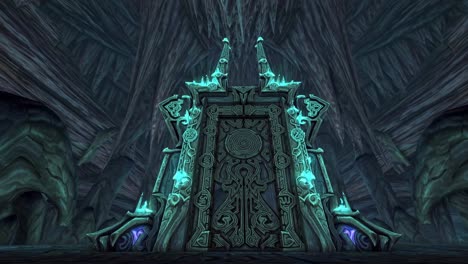 mysterious portal in a dark cave