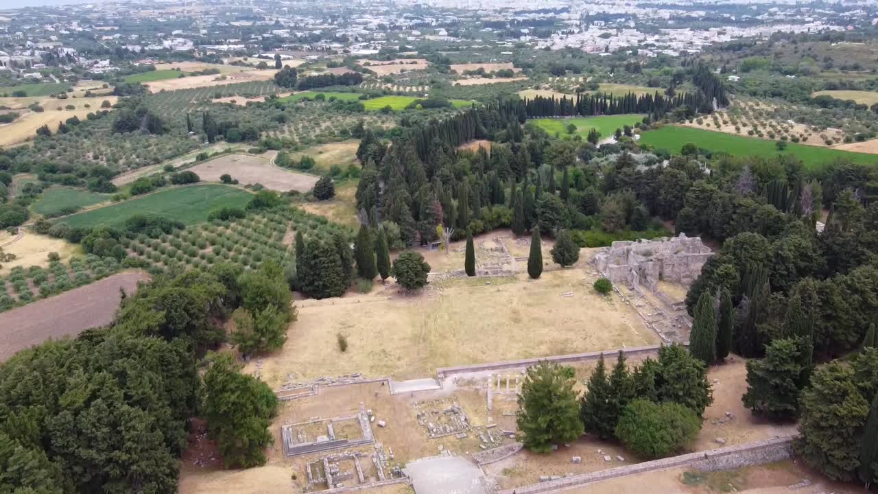 Aerial View of Ancient Ruins in Greece