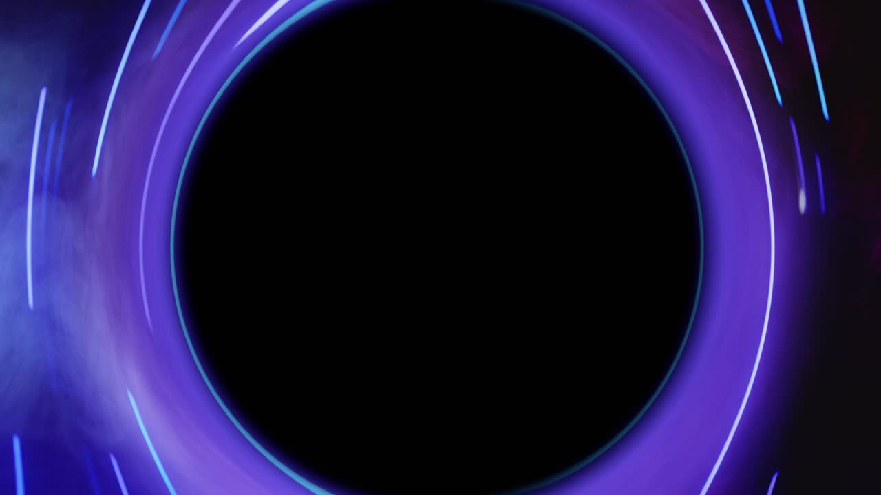 luz de neón remolino color círculo de humo agujero negro