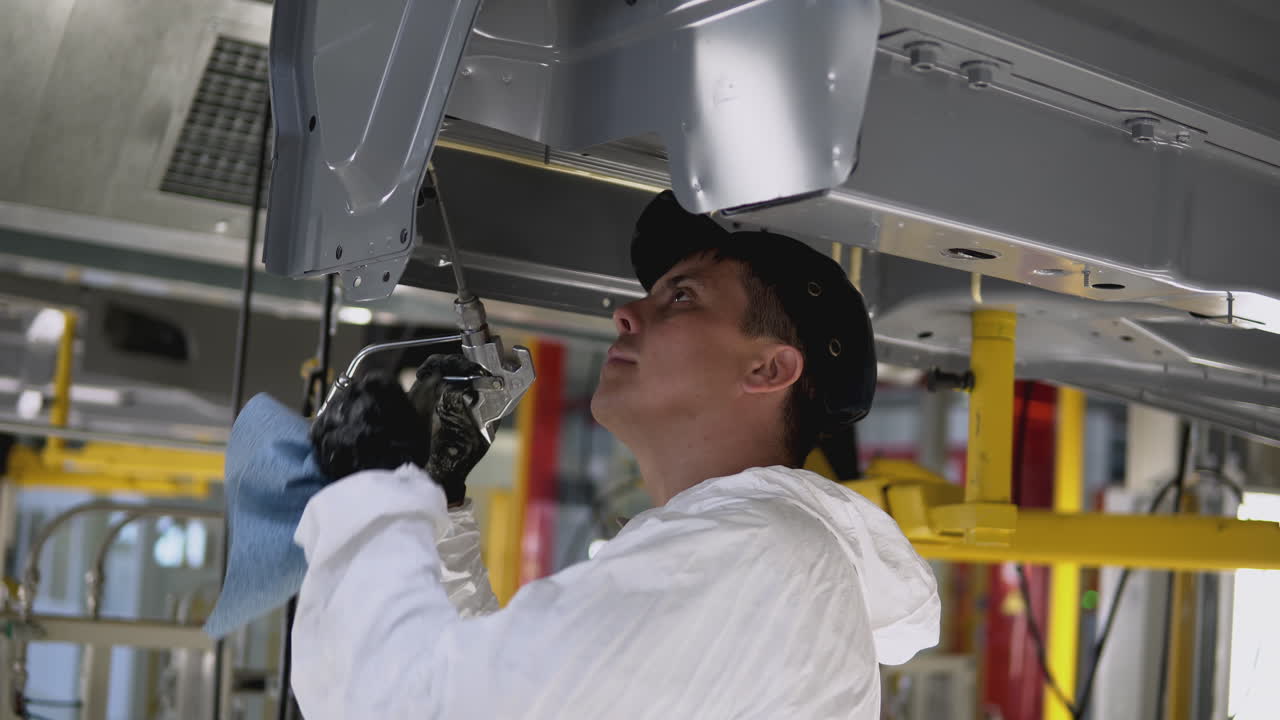 mantenimiento de la carrocería del vehículo en una fábrica