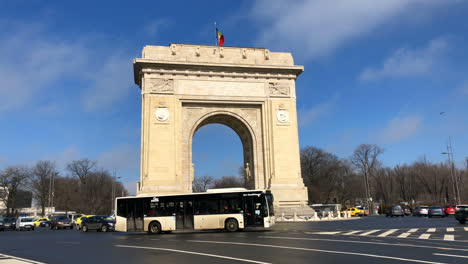 arch of triumph in bucharest, romania