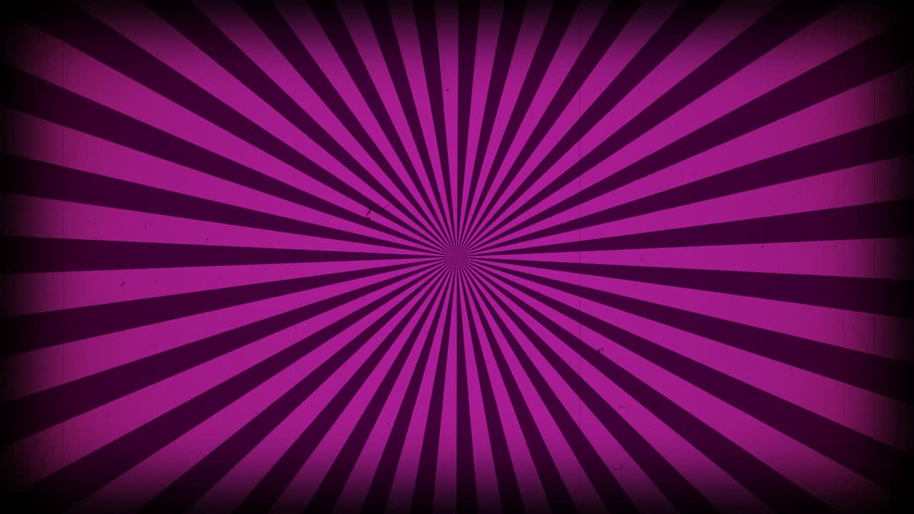 Sunburst vintage rays background. Rotating retro sun ray animation background. Animated shining sunrise with Old vintage film strip effect.