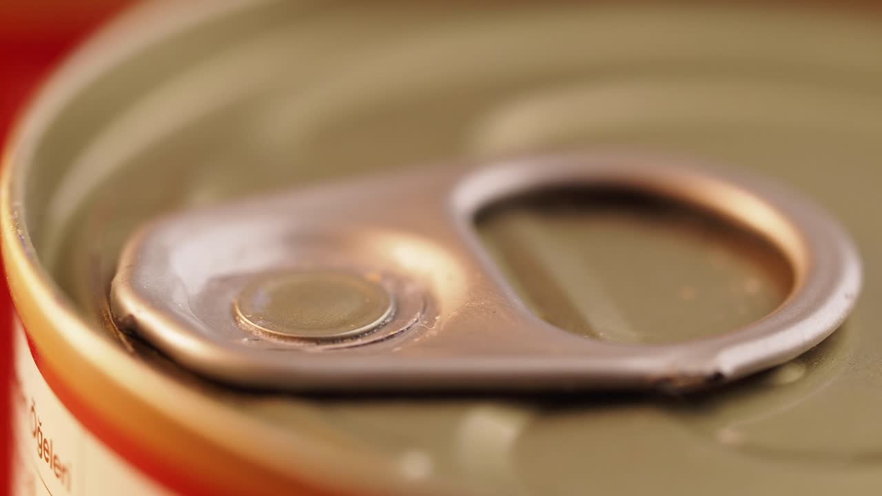 Close-up of an Open Canned Food