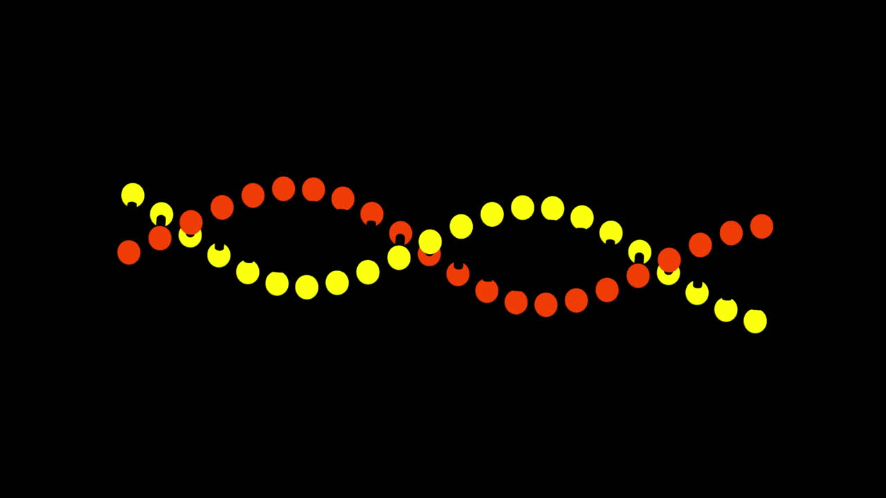 검은 바탕에 있는 dna 가닥의 애니메이션