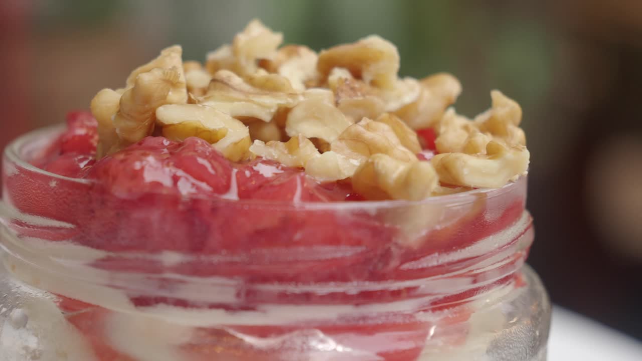 Strawberry and Walnut Dessert