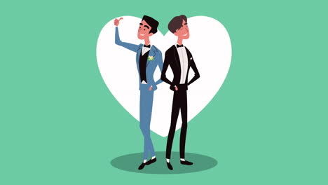 gay couple wedding illustration