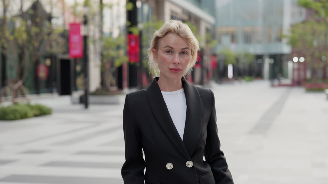 Businesswoman Holding Hand Up in Stop Gesture