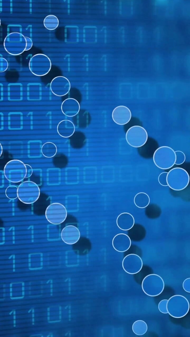 Animation of dna strands over binary coding