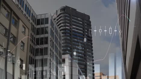 Animation-of-financial-data-processing-over-buildings-and-cityscape