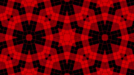 loop sequence of motion background video. red and black tartan stripes style graphic pattern in kaleidoscopic motion effects.