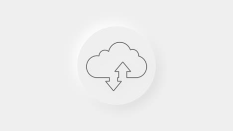 cloud download and upload icon isolated on white background. 4k