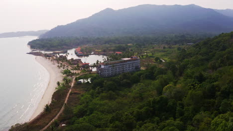 Abandoned-ghost-ship-of-Koh-Chang-in-deserted-beach-resort,-Thailand