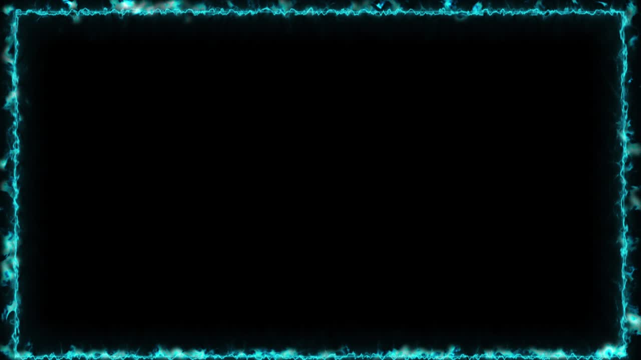 화재 프레임 배경의 3d 렌더링 컴퓨터는 직사각형의 주변에 불꽃을 생성합니다.