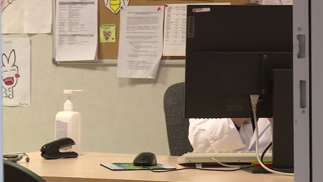 doctor at desk in medical office