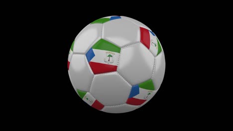 soccer ball with flag equatorial guinea loop 4k with alpha