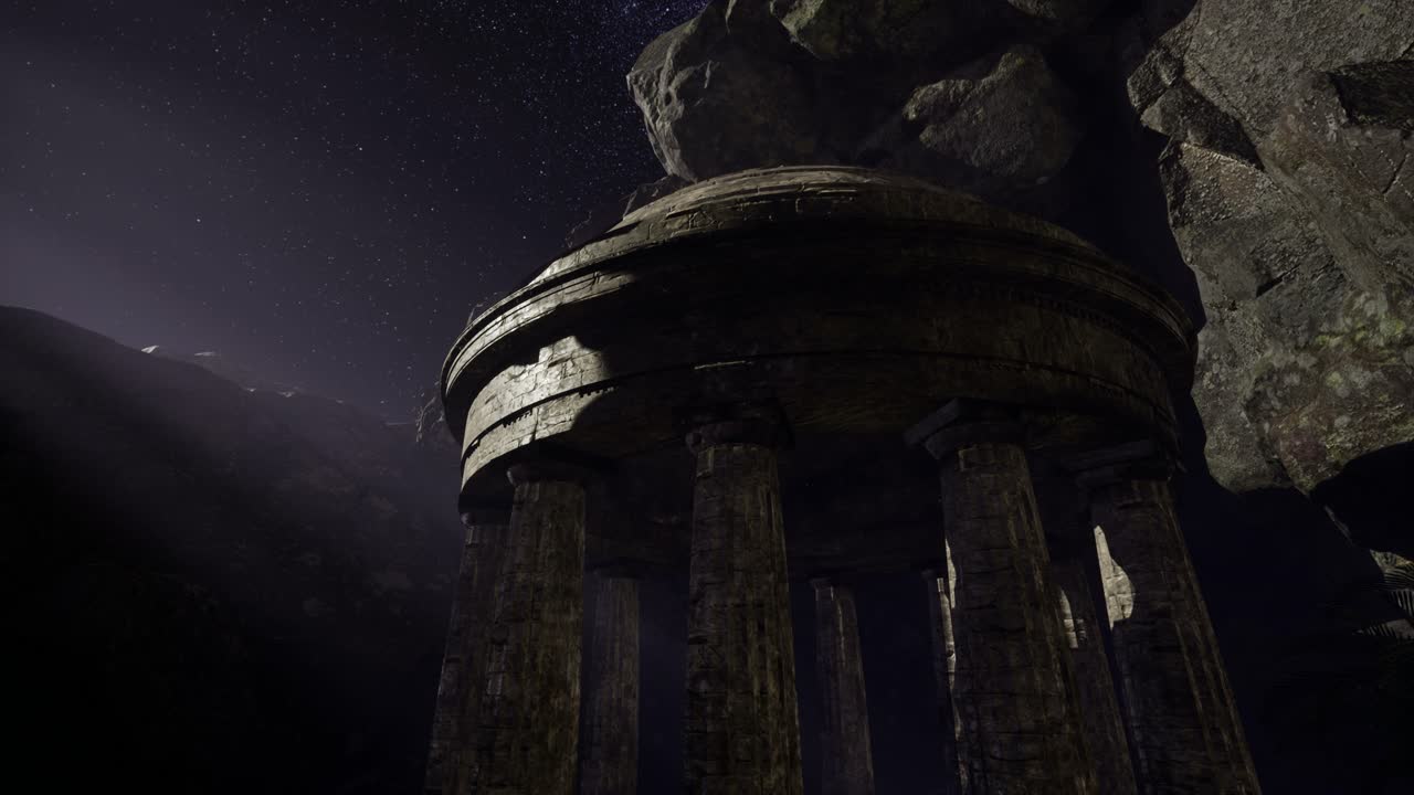 4k 천체 사진은 모래석 협곡 벽을 가로질러 별의 흔적을 보여줍니다.