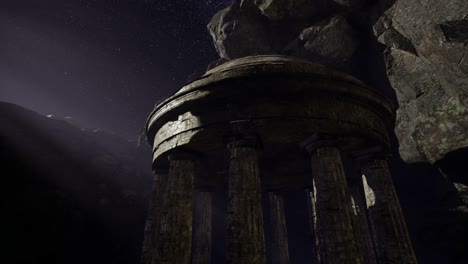 4k astrofotografía rastros de estrellas sobre las paredes del cañón de piedra arenisca.