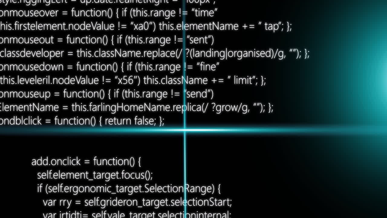 animation de faisceaux bleus de scanner sur le traitement de données textuelles sur fond sombre