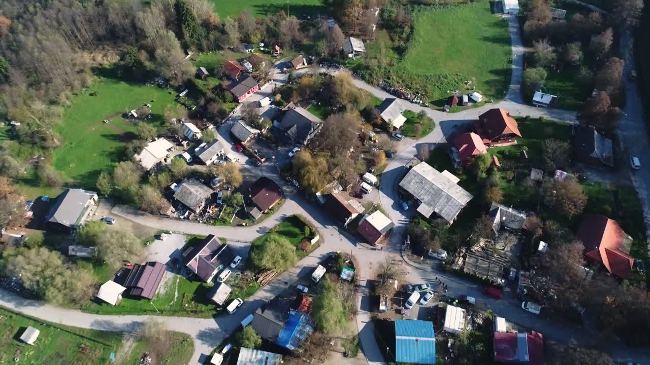 County residential real estate blocks of Ostrovica aerial