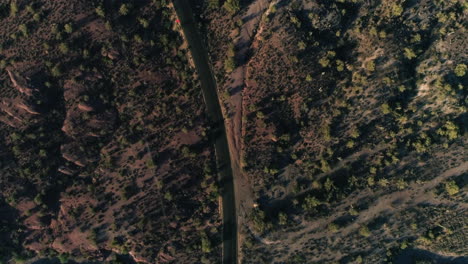 AERIAL---Overhead-View-of-Desert-Mountainous-Region