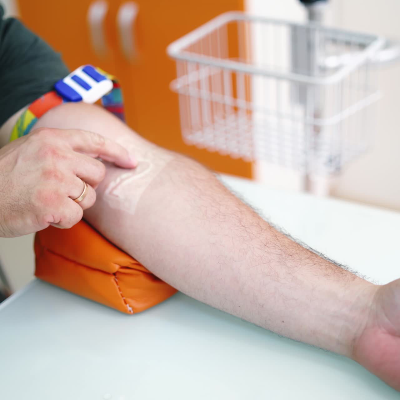 Close up of blood sampling