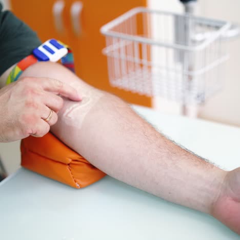 close up of blood sampling