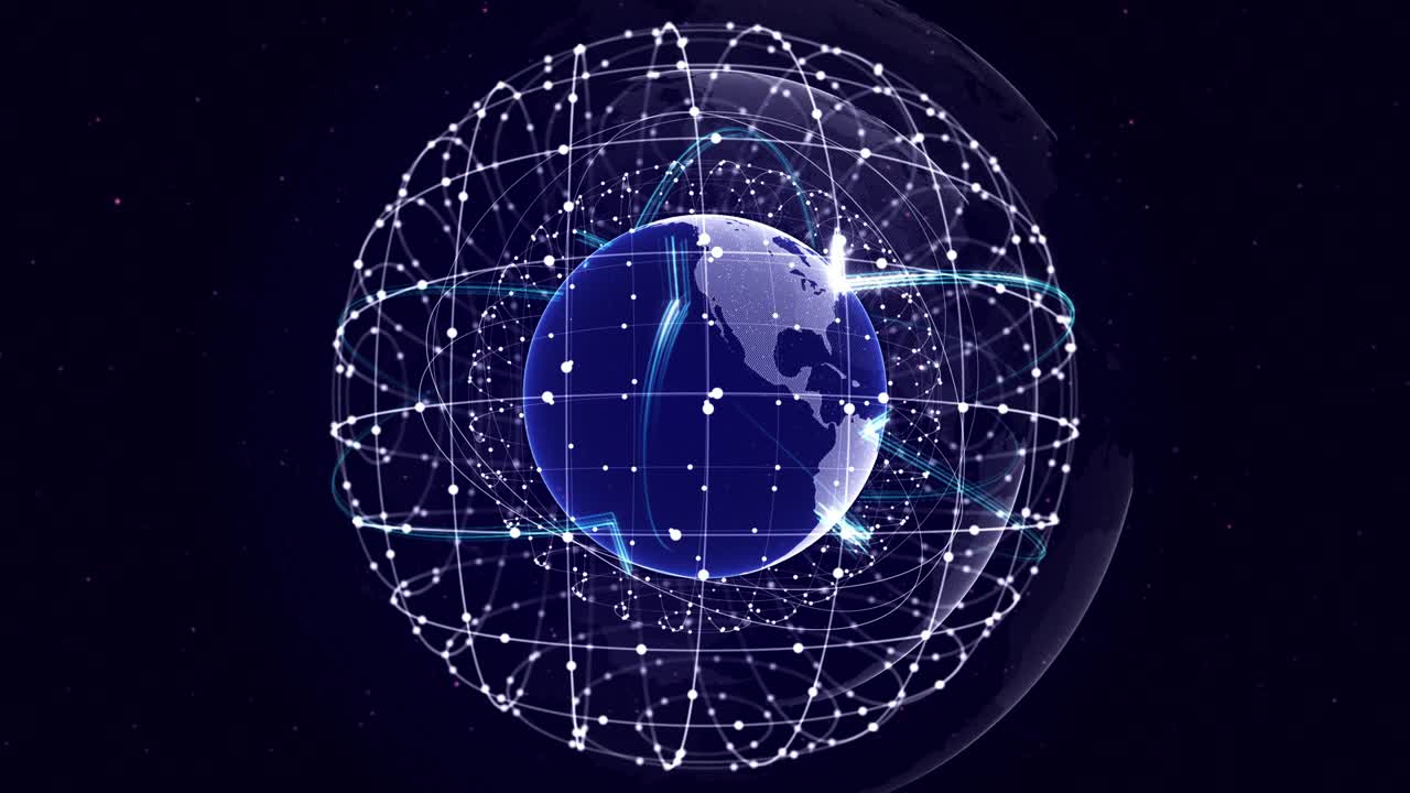 tierra, concepto de red de conexión, bucle