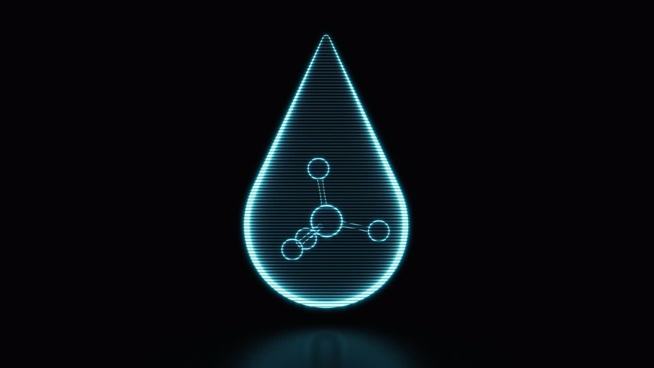 분자의 홀로그램 이미지, 루프 회전, 3d 렌더링