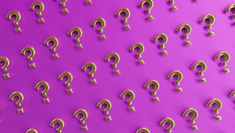 gold-question-mark-on-3d-rendering-loop-purple-background