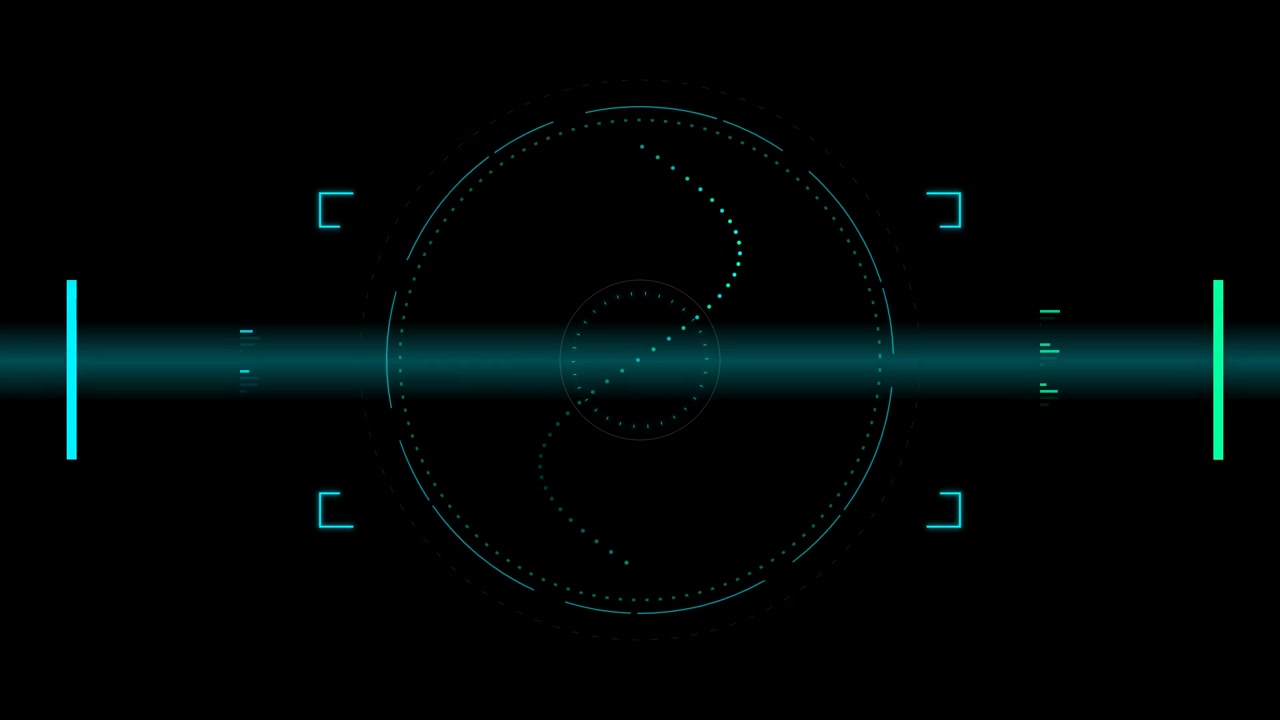 Interface HUD Digital Futurista com Varredura Circular Rotativa