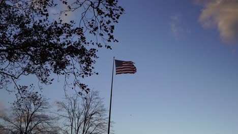 united state of america flag waving in a windy day clear sky on the background