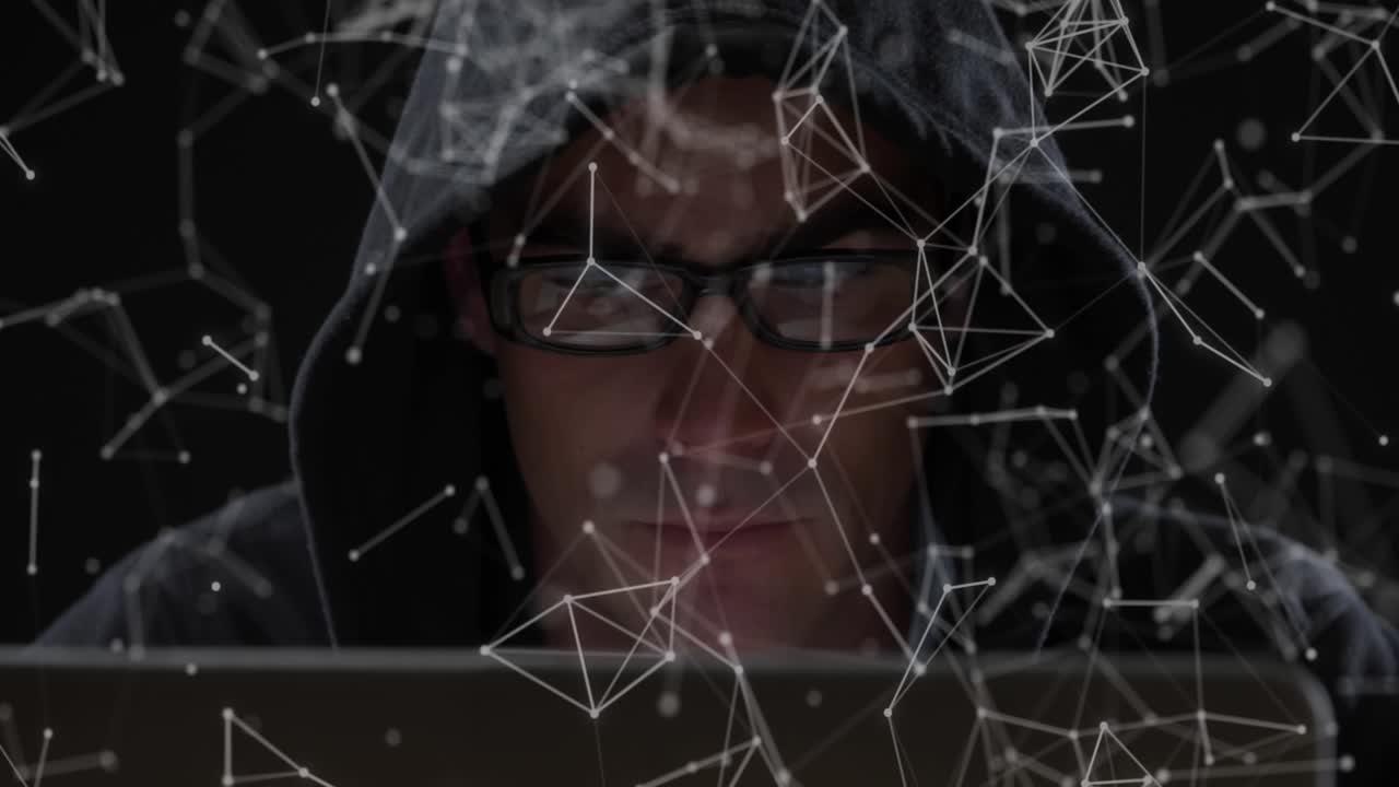 Animation of digital interface with data processing and globe over black background