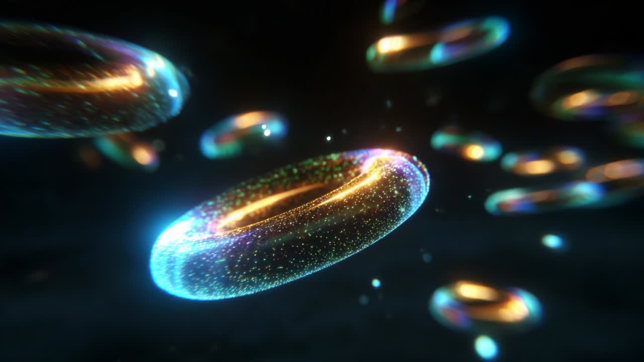 Stunning Visuals of Colorful Light Rings Floating in a Dark Environment, Creating a Whimsical and Ethereal Atmosphere Full of Sparkle and Motion That Captivates the Viewer and Ignites Imagination