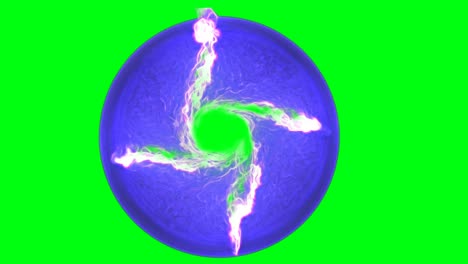 el fuego mágico azul se aísla en las imágenes de la pantalla verde.