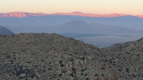 Aerial-Panning-Along-Desert-Mountain-Range,-Anza-Borrego-Desert-State-Park,-California,-US