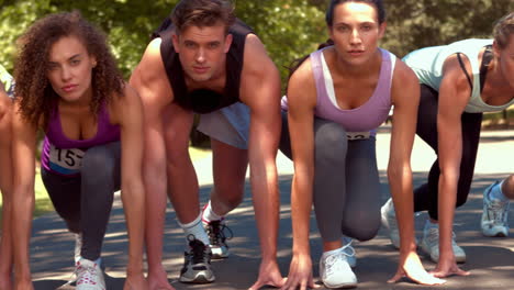 en formato de alta calidad en forma de personas que corren carrera en el parque