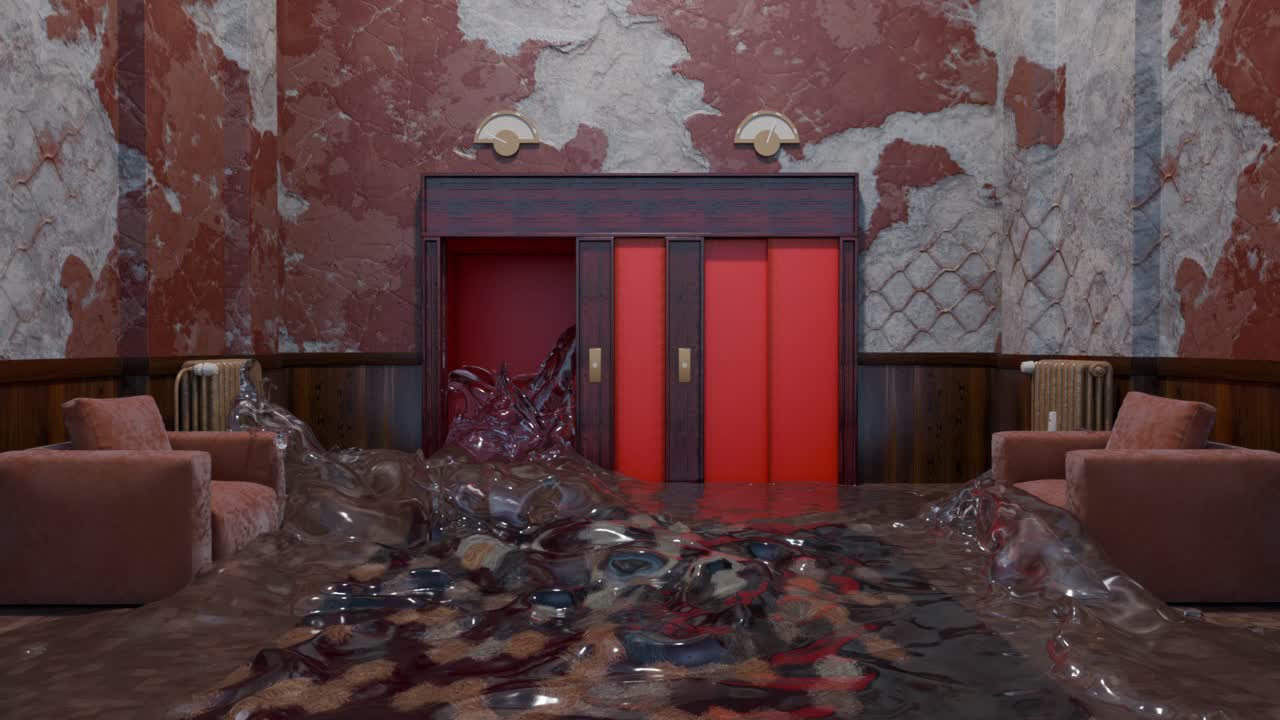 침수 된 레트로 인테리어