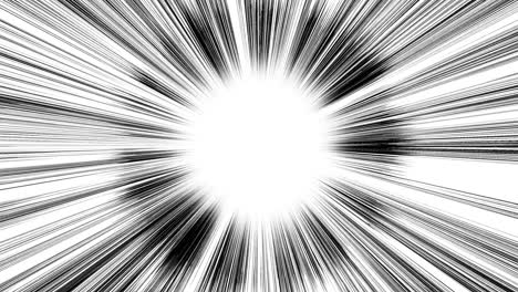 japanese comic material. speed line, effect line, concentration line. cartoon concentrated line loop animation. manga speed frame. black and white radial lines. high speed.