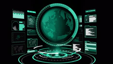 tablero de interfaz de usuario futurista para el análisis de grandes datos en el gráfico de información