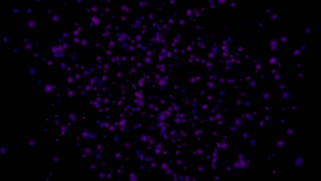 círculos borrosos violetas bokeh volando sobre fondo negro. animación de movimiento de círculos borrados. efecto desfocado. composición horizontal, calidad de video 4k