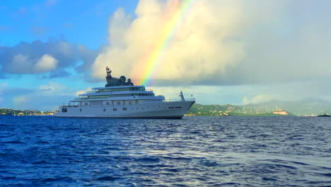 yacht at the end of the rainbow in the pillsbury sound