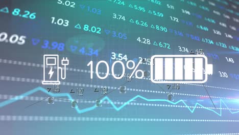 animation of charging icons over data processing