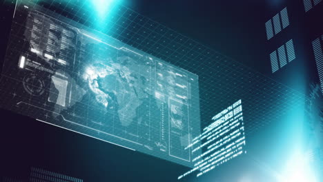 animation of financial data processing over screen